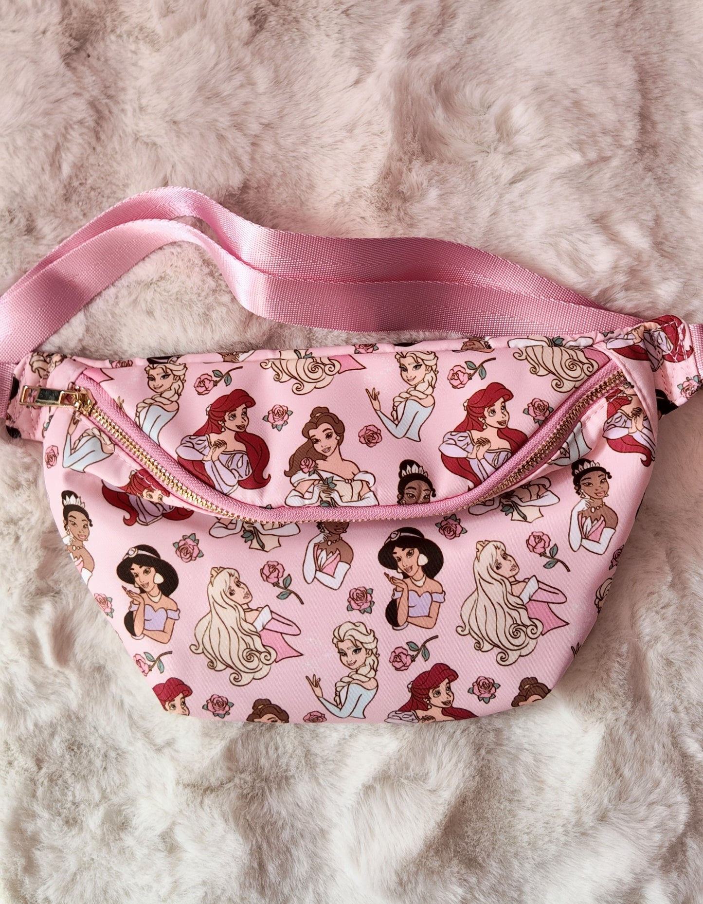 Princess Pink Fanny Pack, Cute Pastel Waist Bag, Theme Park Outfit, Princess Bum Bag