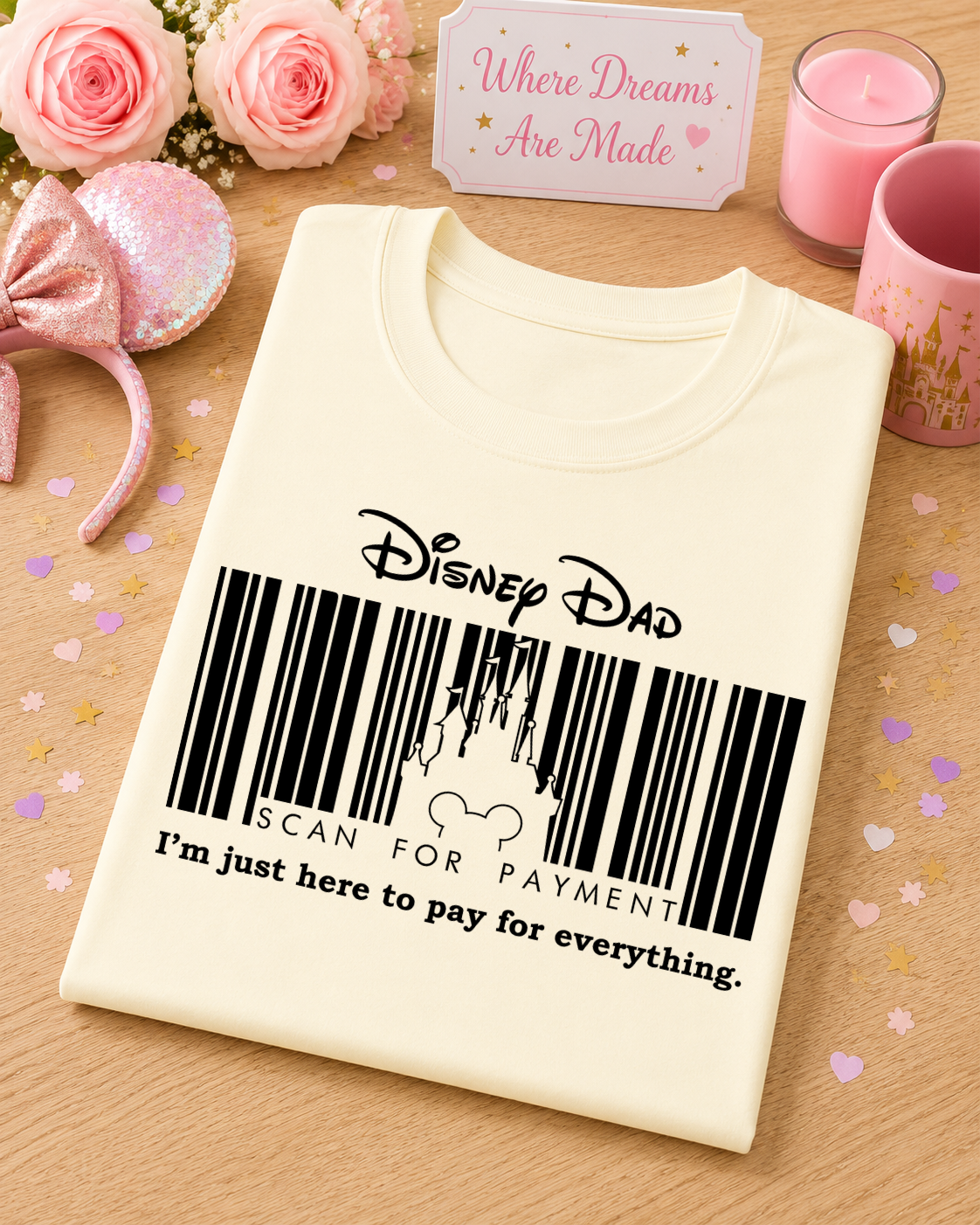 Theme Park Dad T-Shirt – Scan For Payment Funny Dad Tee