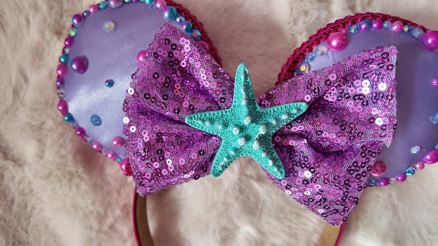 Ariel Little Mermaid Inspired Minnie Ears Headband