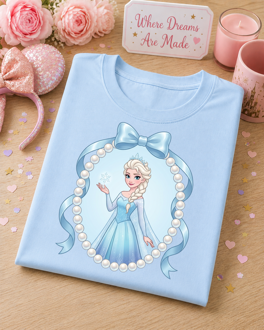 Ice Queen Pearl & Bow T-Shirt – Winter Fairytale Princess Tee