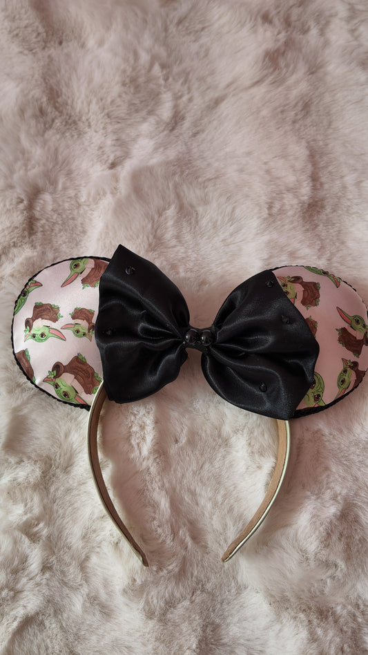 Grogu Inspired Minnie Ears, Baby Yoda Mouse Ears Headband, Star Wars Inspired Ears,Theme Park Headband
