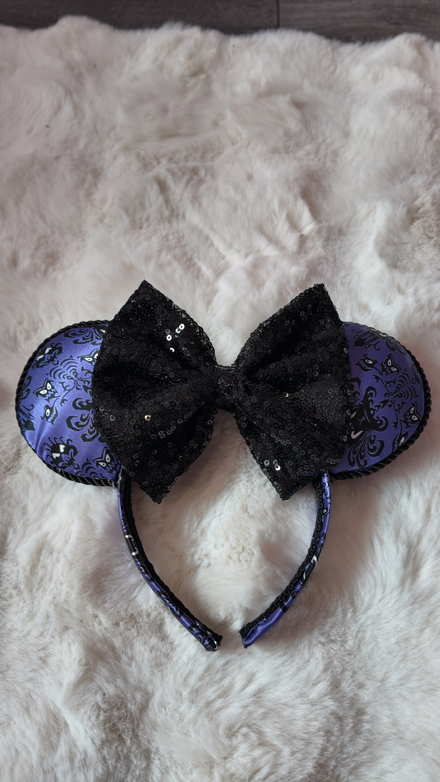 Haunted Mansion Inspired Mouse Ears, With Sequin Bow