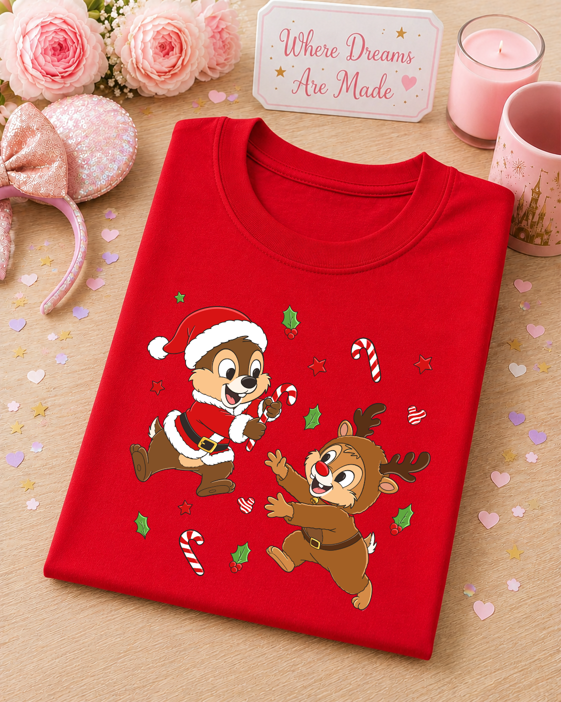 Festive Chipmunk Christmas T-Shirt – Cute Christmas Character Tee