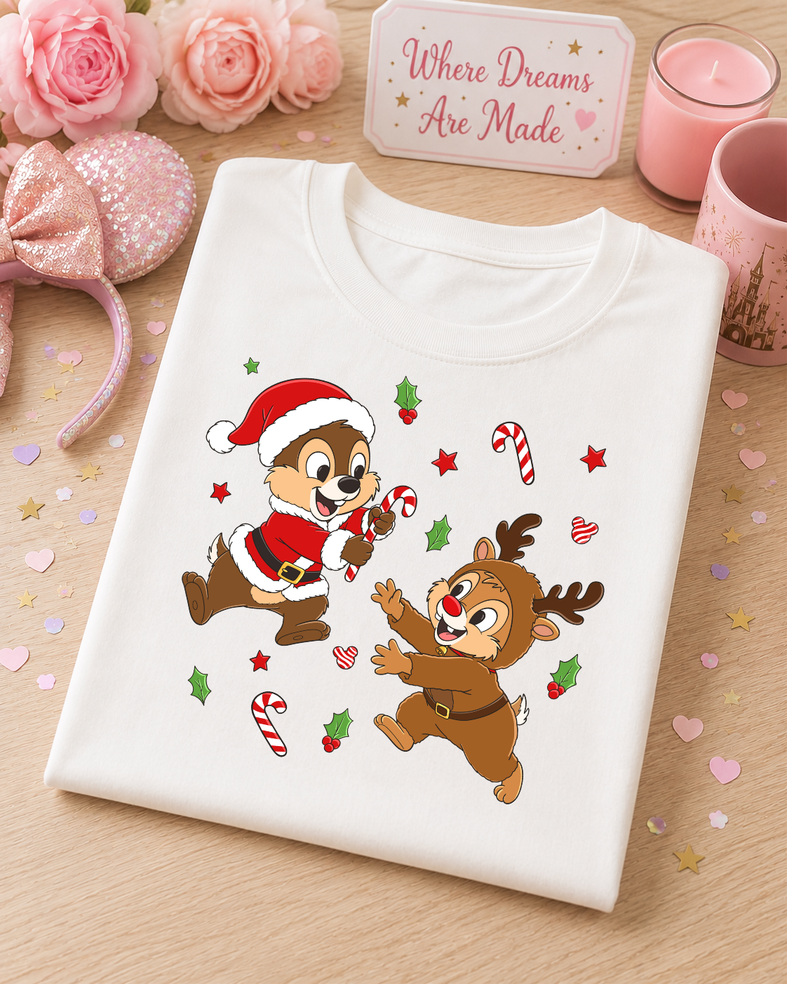 Festive Chipmunk Christmas T-Shirt – Cute Christmas Character Tee