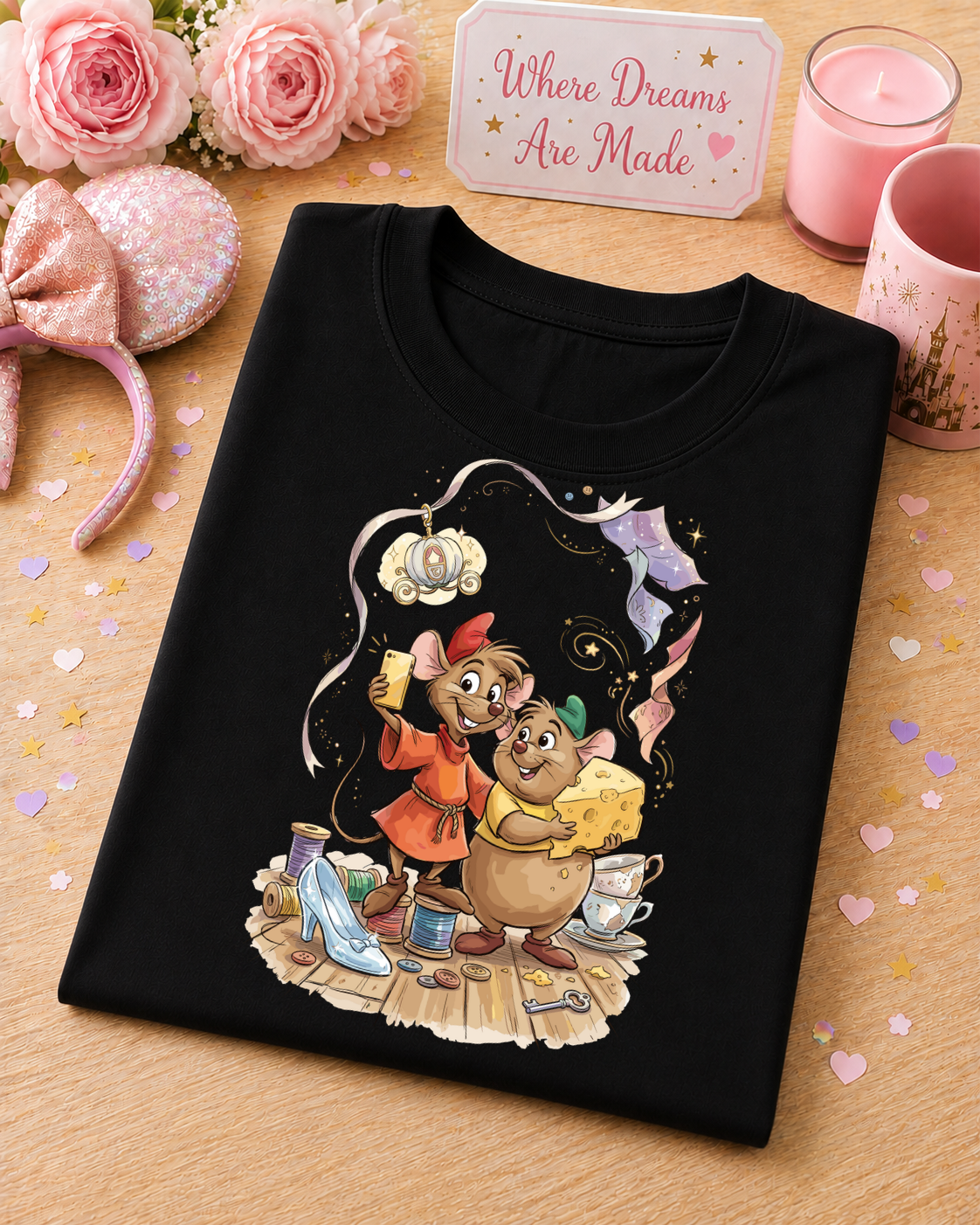 Fairytale Mice T-Shirt – Magical Sewing Room Character Tee