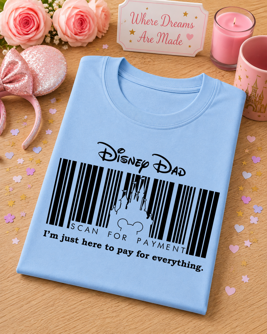 Theme Park Dad T-Shirt – Scan For Payment Funny Dad Tee