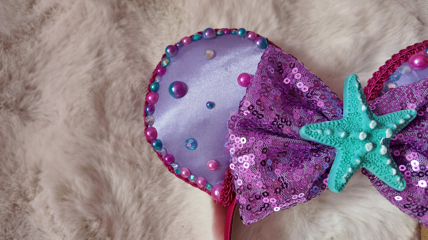 Ariel Little Mermaid Inspired Minnie Ears Headband