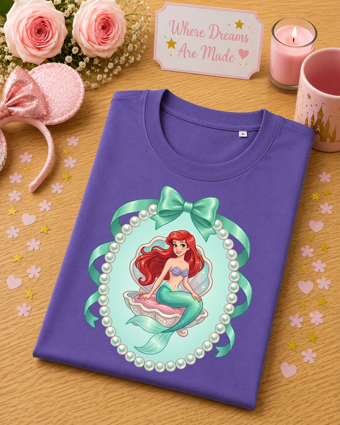 Mermaid Princess Pearl & Bow T-Shirt – Fairytale Mermaid Tee