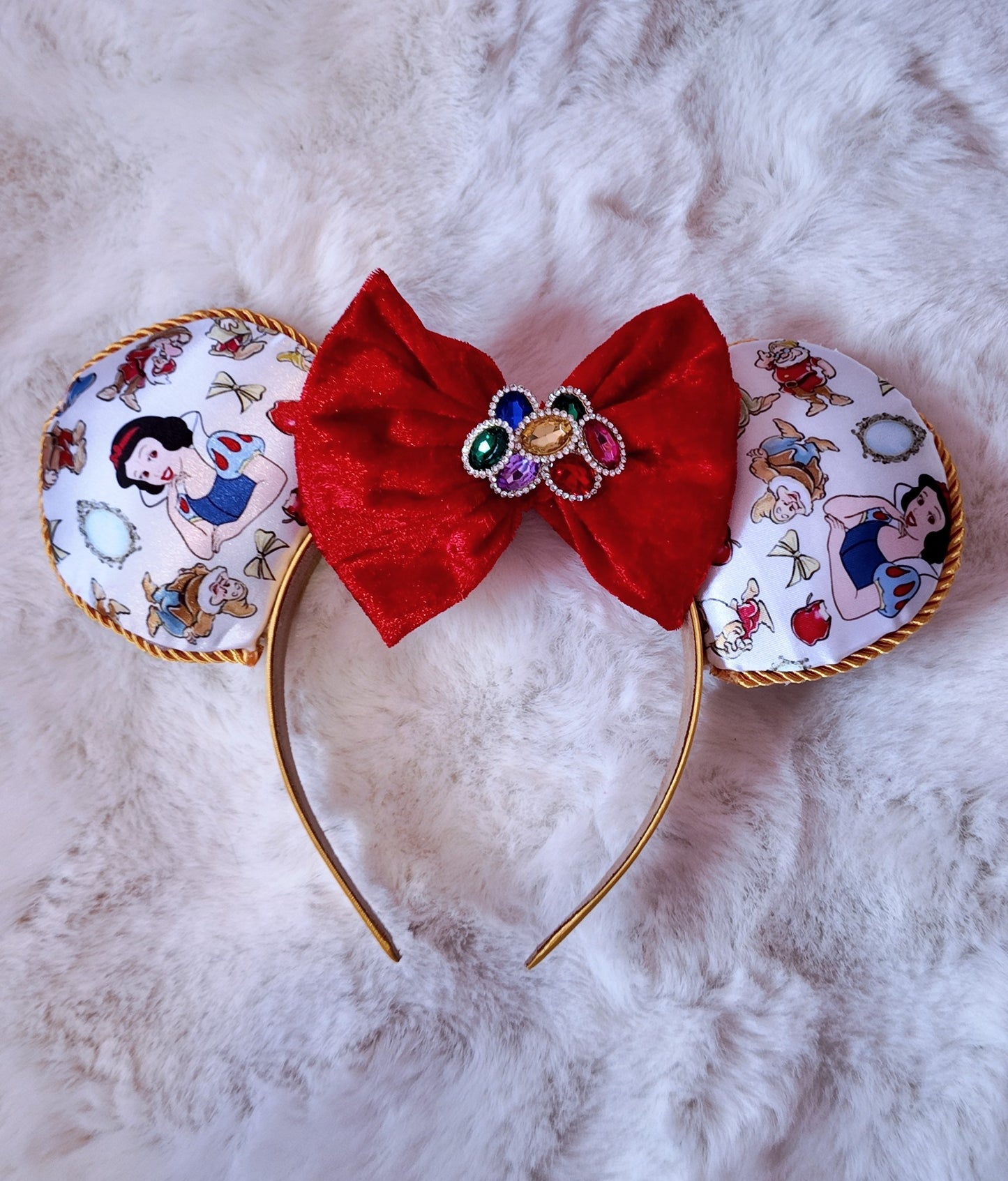 Snow White Mine Train Ears Headband