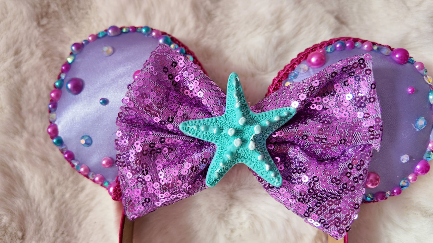 Ariel Little Mermaid Inspired Minnie Ears Headband