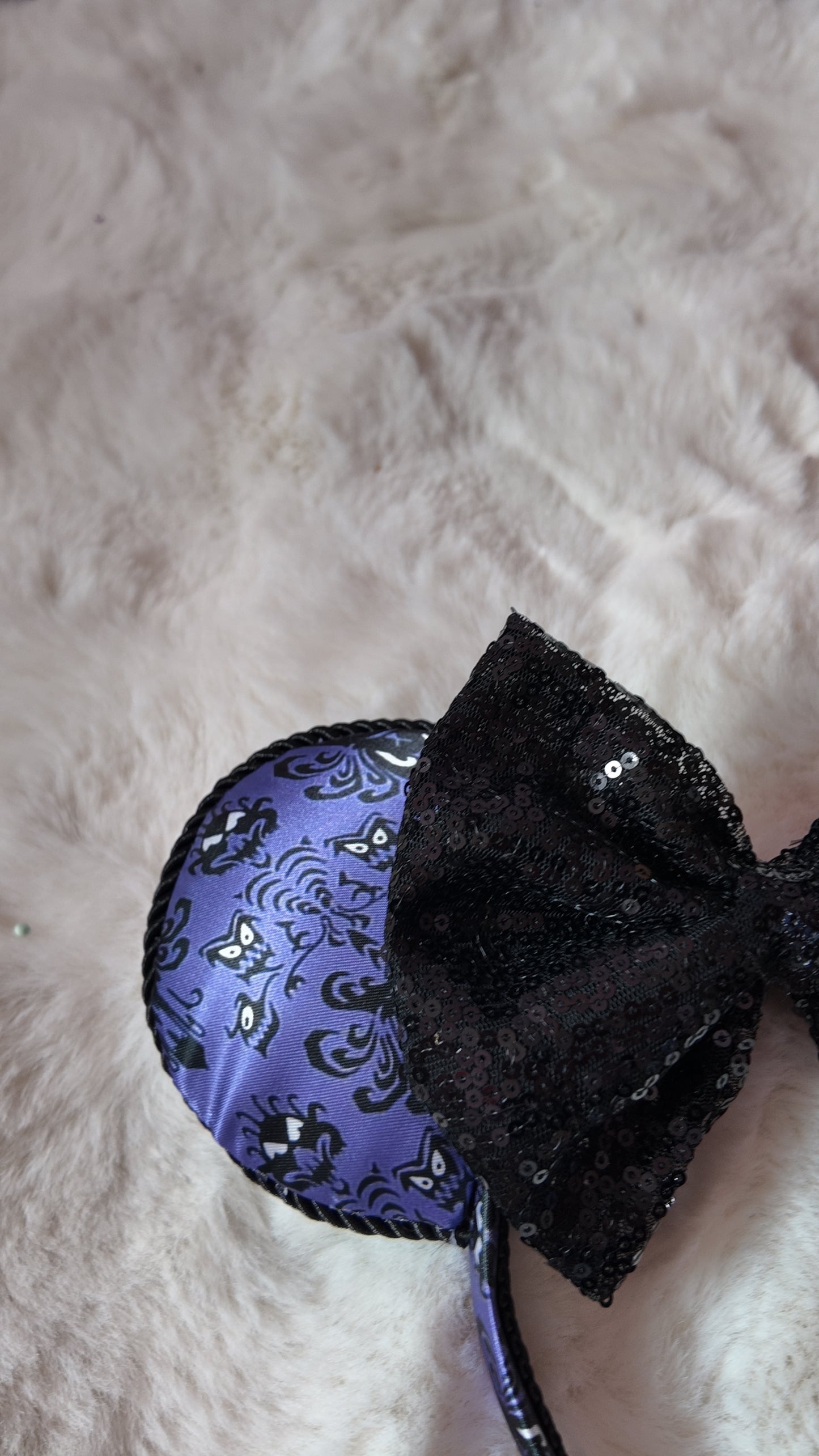 Haunted Mansion Inspired Mouse Ears, With Sequin Bow