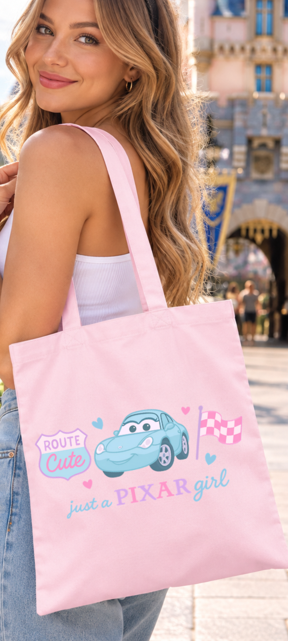 Route Cute Racing Girl Tote Bag
