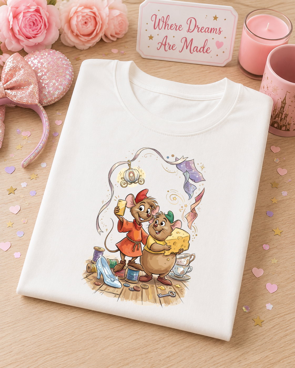 Fairytale Mice T-Shirt – Magical Sewing Room Character Tee