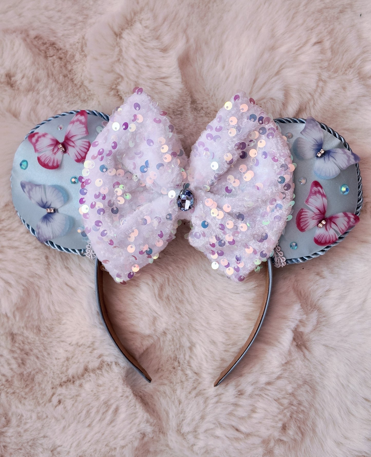 Cinderella Blue Butterfly Minnie Ears Headband