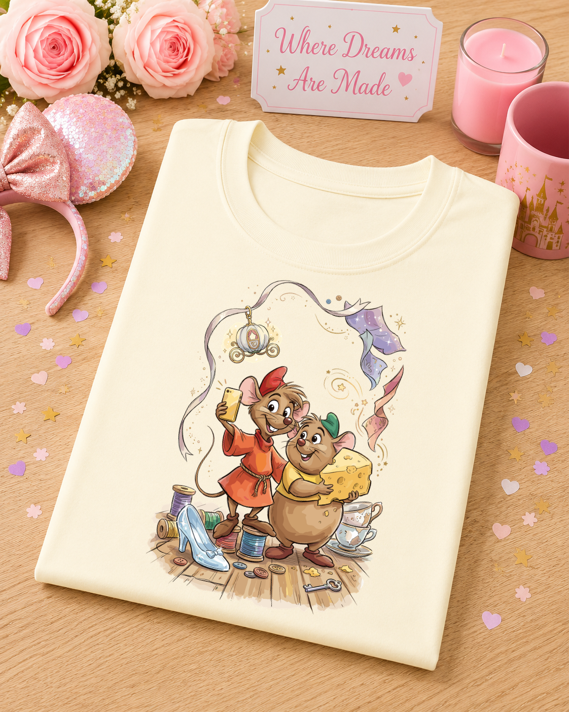 Fairytale Mice T-Shirt – Magical Sewing Room Character Tee