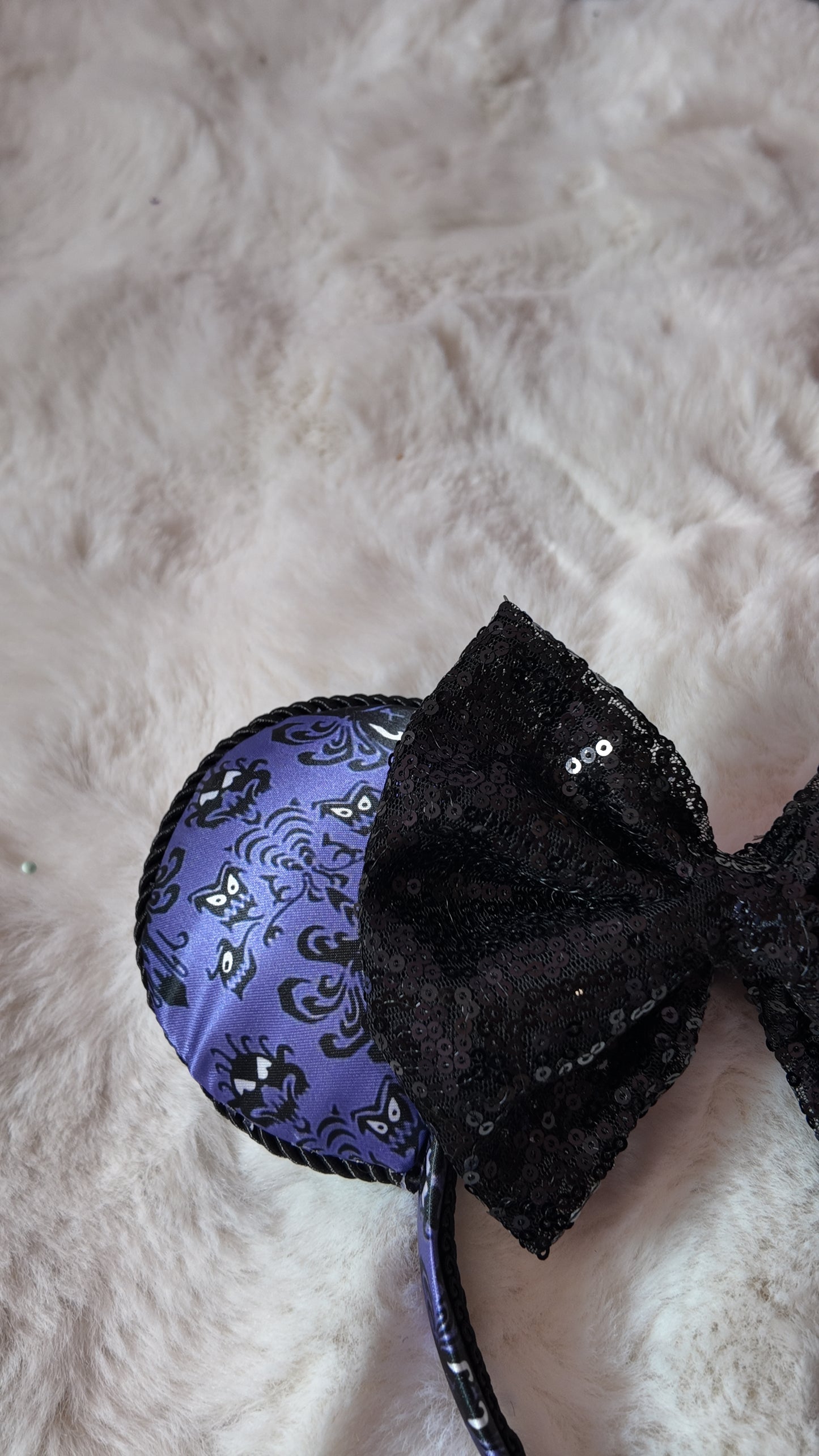 Haunted Mansion Inspired Mouse Ears, With Sequin Bow