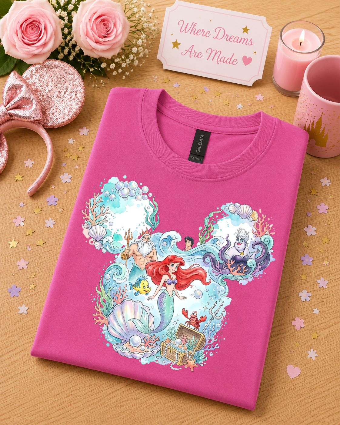 Mermaid Princess T-Shirt – Magical Ocean Friends Character Tee
