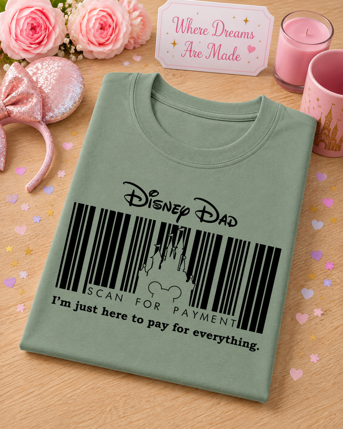 Theme Park Dad T-Shirt – Scan For Payment Funny Dad Tee