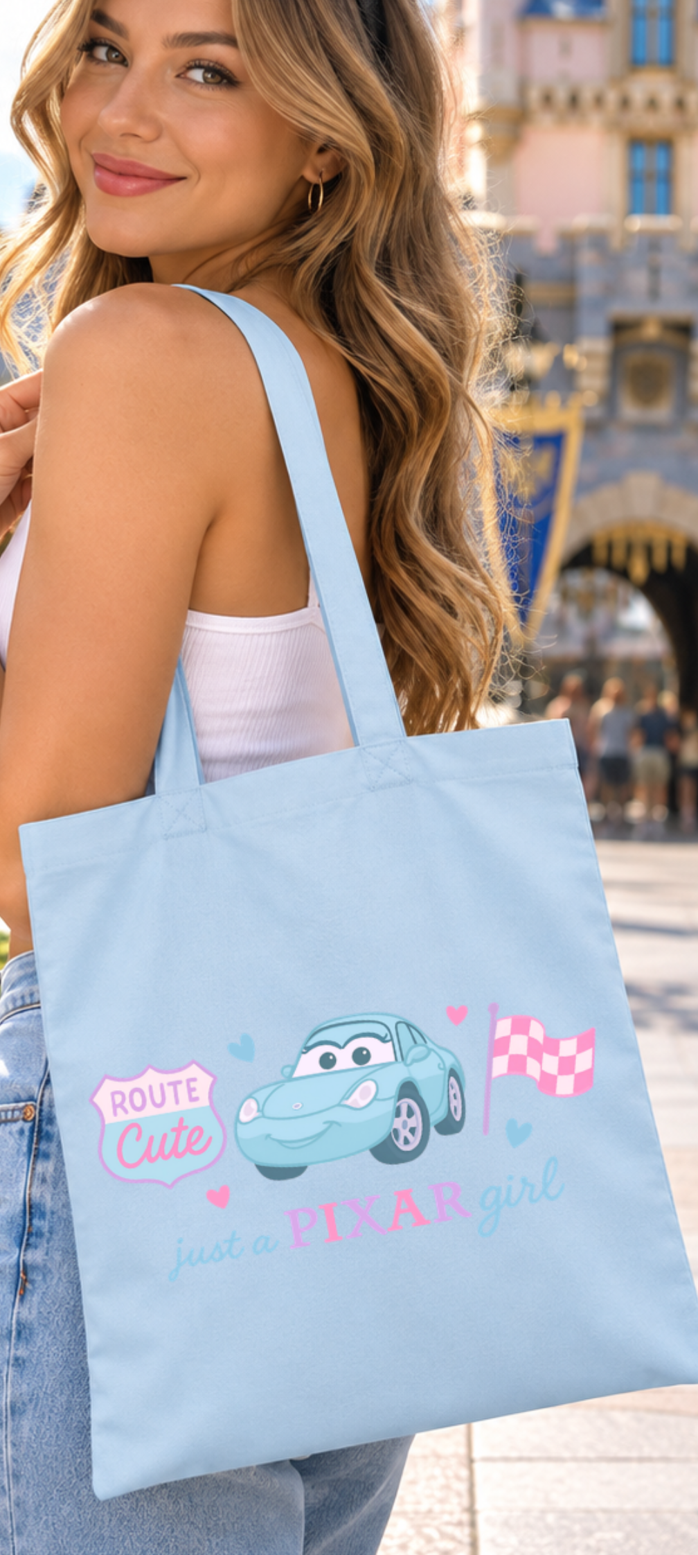 Route Cute Racing Girl Tote Bag